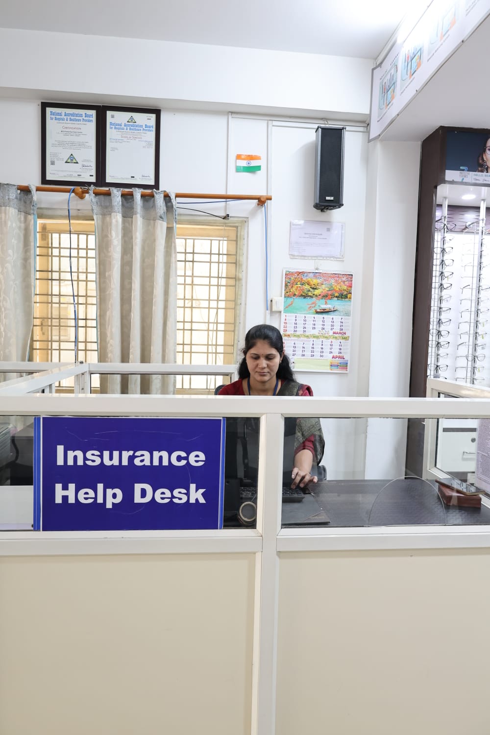 Insurance help desk with NABH accreditation certificates